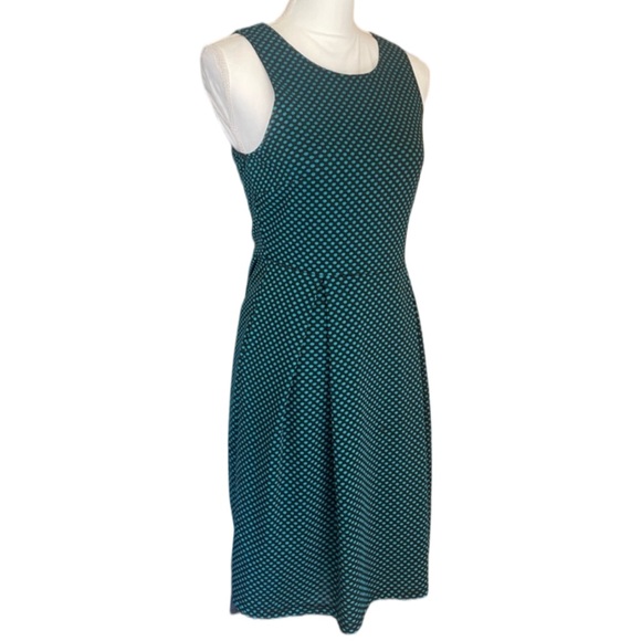 41 Hawthorn Black and Teal Spotted A-Line Scoop Neck Sleeveless Dress - Picture 14 of 14